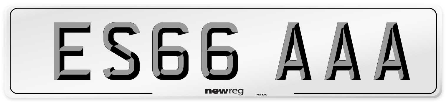 ES66 AAA Number Plate from New Reg